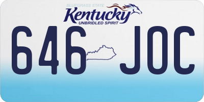 KY license plate 646JOC