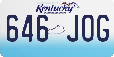 KY license plate 646JOG