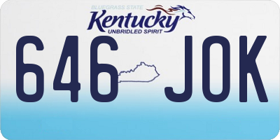 KY license plate 646JOK