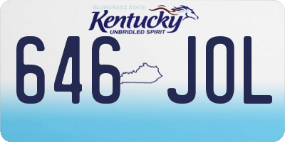 KY license plate 646JOL
