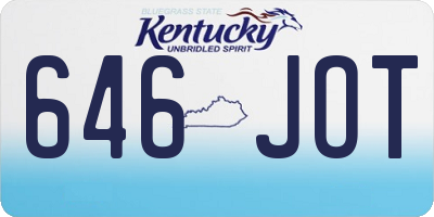 KY license plate 646JOT