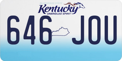 KY license plate 646JOU