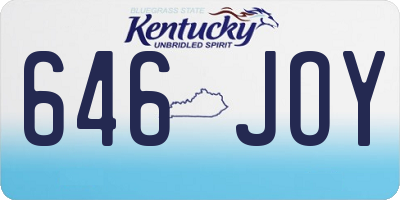 KY license plate 646JOY