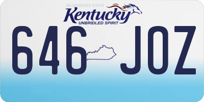 KY license plate 646JOZ