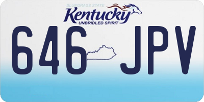 KY license plate 646JPV