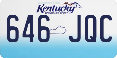 KY license plate 646JQC