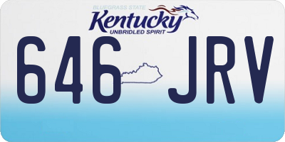 KY license plate 646JRV