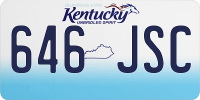 KY license plate 646JSC