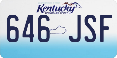KY license plate 646JSF