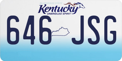 KY license plate 646JSG