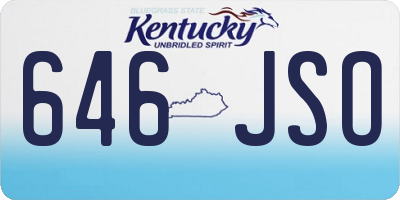 KY license plate 646JSO