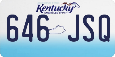 KY license plate 646JSQ