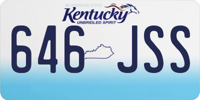 KY license plate 646JSS