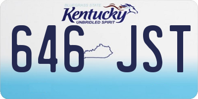 KY license plate 646JST