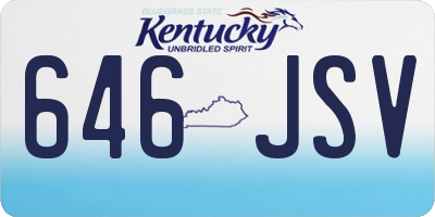 KY license plate 646JSV