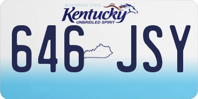 KY license plate 646JSY