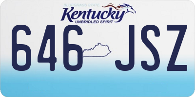 KY license plate 646JSZ
