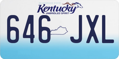 KY license plate 646JXL