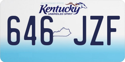 KY license plate 646JZF