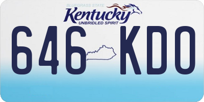 KY license plate 646KDO