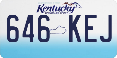 KY license plate 646KEJ