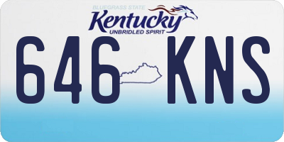KY license plate 646KNS