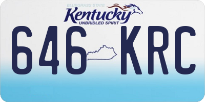 KY license plate 646KRC