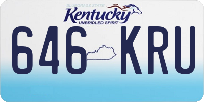 KY license plate 646KRU