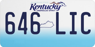KY license plate 646LIC