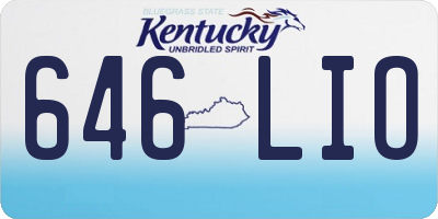 KY license plate 646LIO
