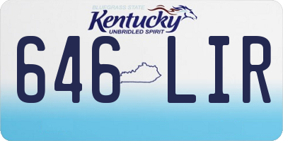 KY license plate 646LIR