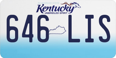 KY license plate 646LIS