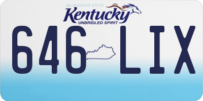 KY license plate 646LIX