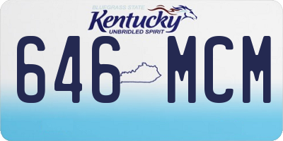 KY license plate 646MCM