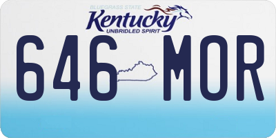 KY license plate 646MOR