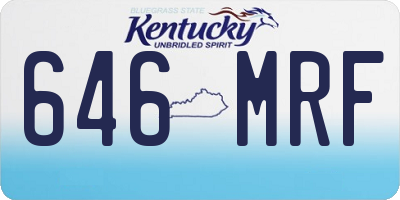KY license plate 646MRF