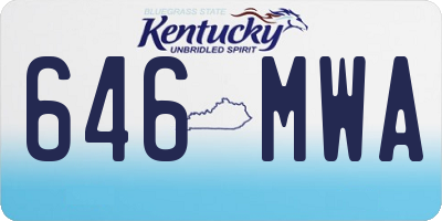 KY license plate 646MWA