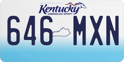 KY license plate 646MXN