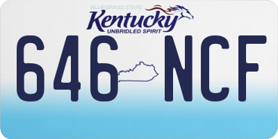 KY license plate 646NCF
