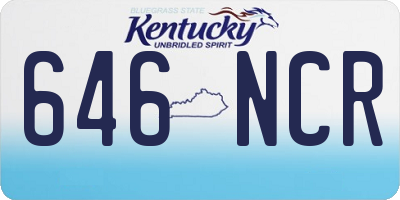 KY license plate 646NCR
