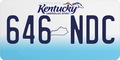 KY license plate 646NDC
