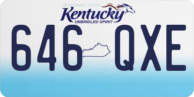 KY license plate 646QXE