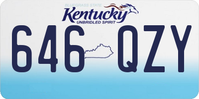 KY license plate 646QZY