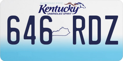 KY license plate 646RDZ