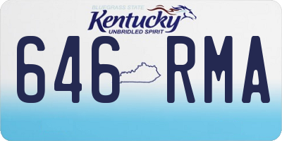 KY license plate 646RMA