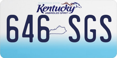 KY license plate 646SGS