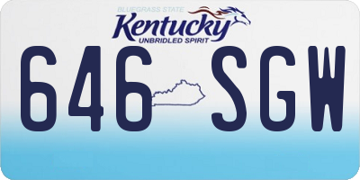 KY license plate 646SGW