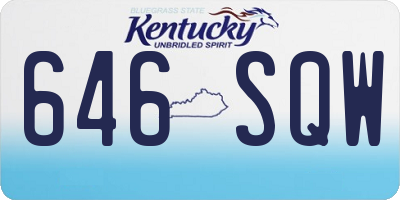 KY license plate 646SQW