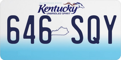 KY license plate 646SQY