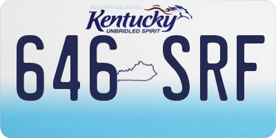 KY license plate 646SRF
